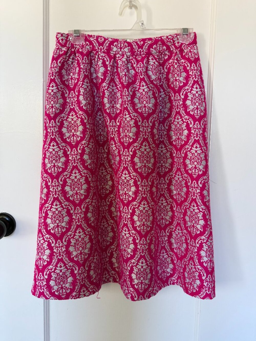 Jealous Tomato Hot Pink Damask Brocade A-Line Skirt – Size S, NWOT